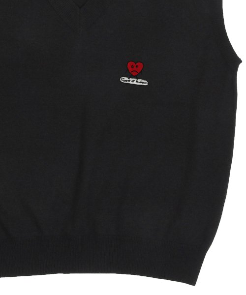 Вязаный жилет с вышивкой Heart Board (UNISEX), Black