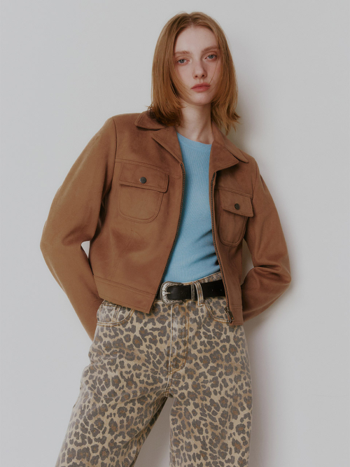 Suede Jacket in Camel VW3AJ044-92