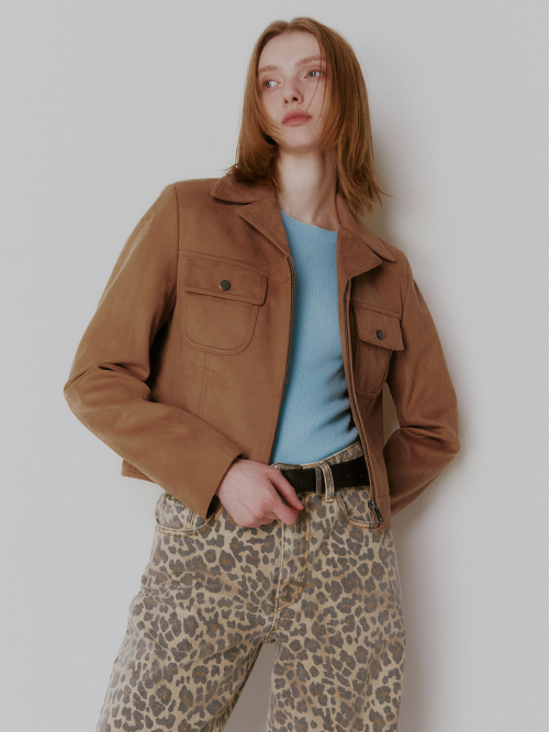 Suede Jacket in Camel VW3AJ044-92