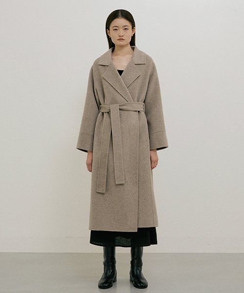 handmade cashmere coat-brown