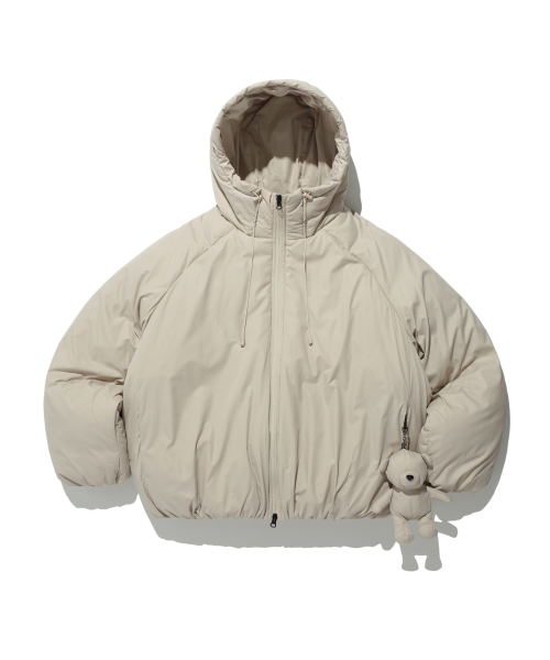 BEAR KEYRING PUFFER JACKET GREIGE