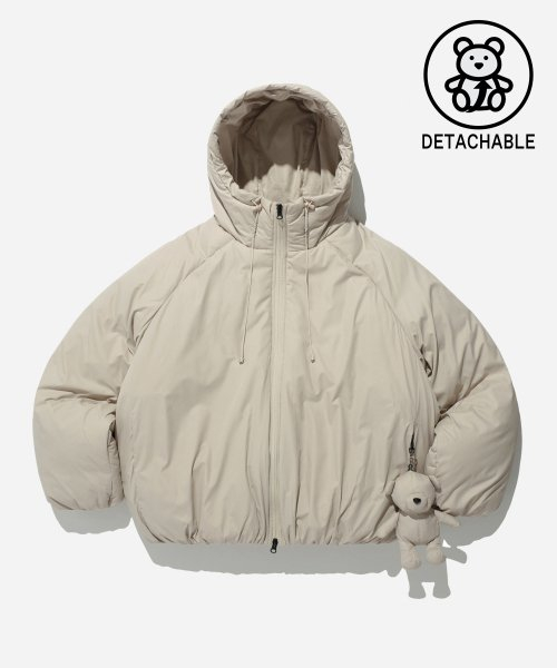 BEAR KEYRING PUFFER JACKET GREIGE