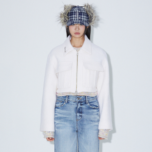 TWO-WAY CROP JACKET IVORY BP3WJ003