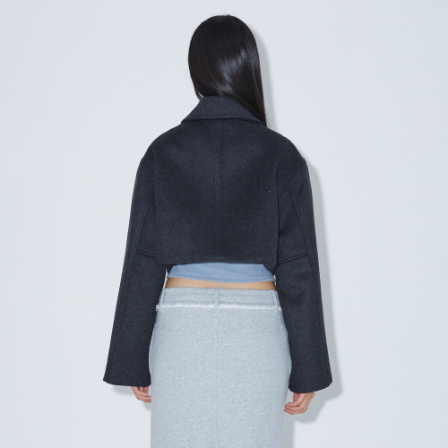 TWO-WAY CROP JACKET CHARCOAL BP3WJ004