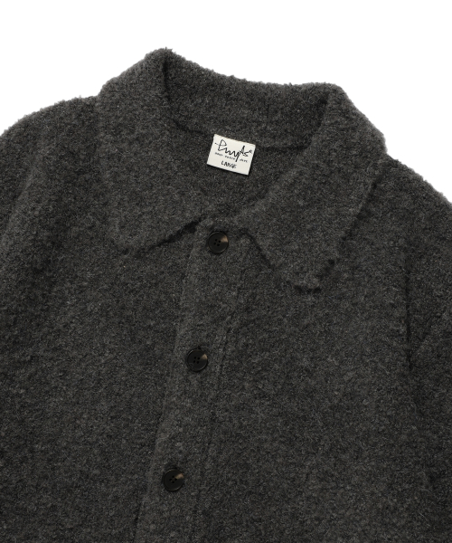 BOUCLE PK CARDIGAN CHARCOAL