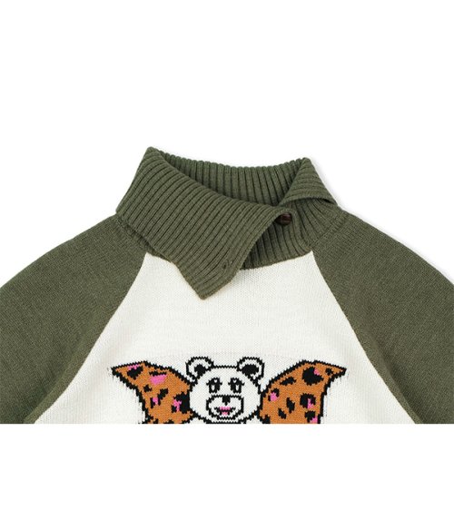 WING BEAR KNIT WARMER SET_CREAM