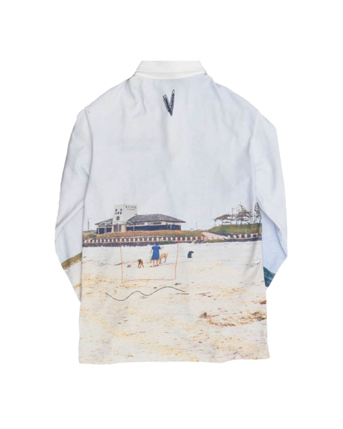 BEACH с принтом PK LONG SLEEVE (белое)