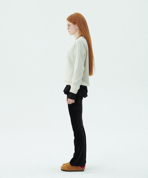 Велюровые брюки на резинке Velour Banding Pants_Black