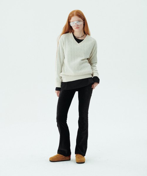Велюровые брюки на резинке Velour Banding Pants_Black