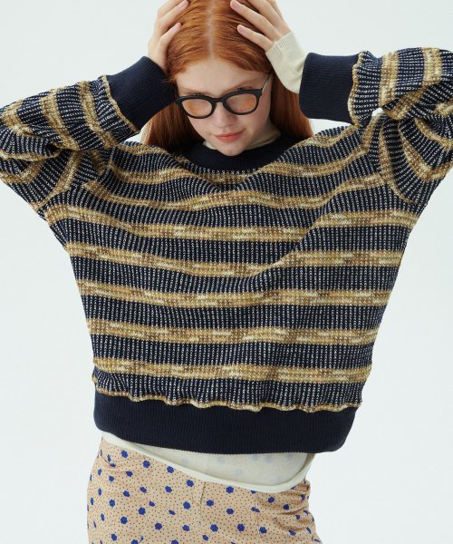 Color Mix Pullover Navy