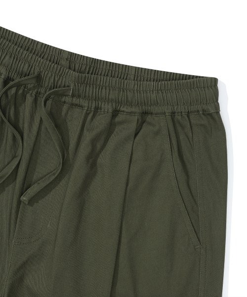 M-LABEL LOOSE-FIT PINTUCK PANTS Dark Khaki