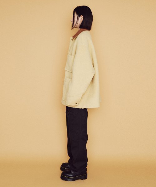 Полушерстяное полупальто унисекс_Cream Yellow