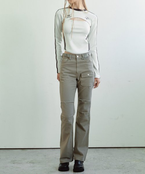 Брюки карго буткат с защипами (Khaki)