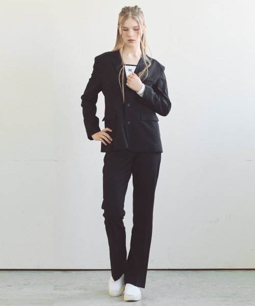 Слаксы буткат с карманами (Black)