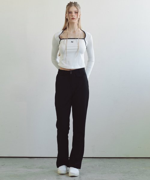 Слаксы буткат с карманами (Black)