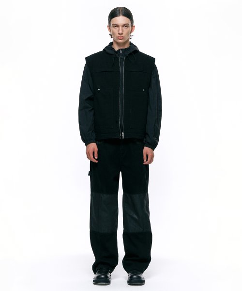 Утепленный жилет WASHED BLACK