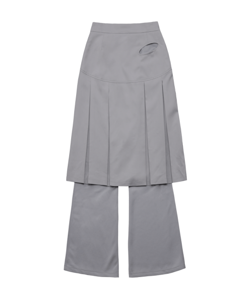 MUSINSA | OJOS Jersey pleated skirt pants / gray