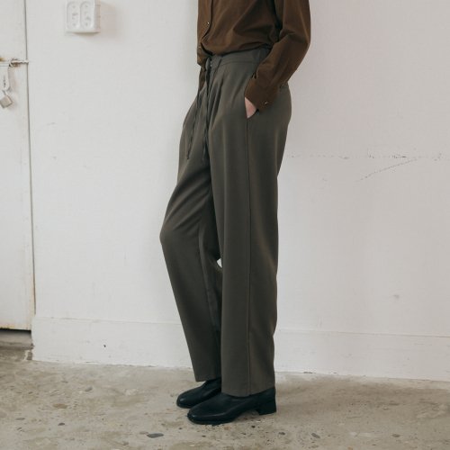 Wool banding slacks (Gray)