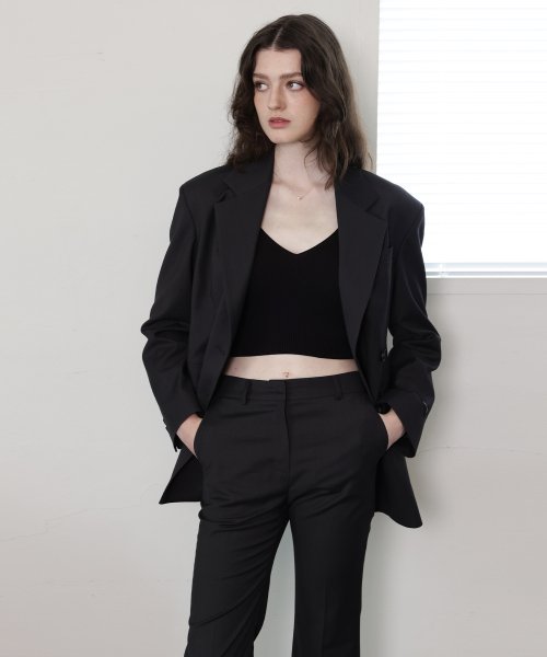 Брюки клеш Monica Bootcut Slacks Pants_Charcoal