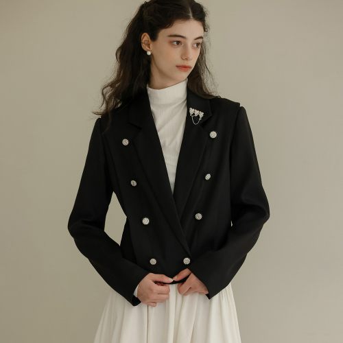 DD_Layered double button short jacket