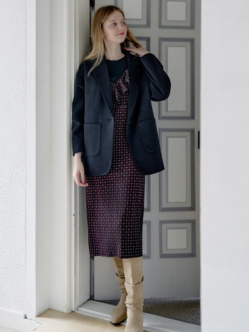 Herringbone Oversize Jacket - чёрное