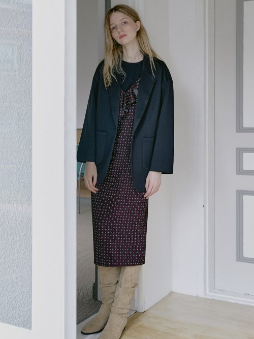 Herringbone Oversize Jacket - чёрное