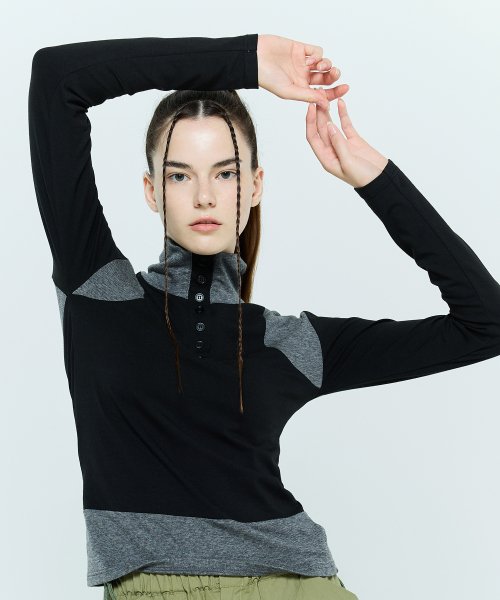 L6 BUTTON T-SHIRT(чёрное)