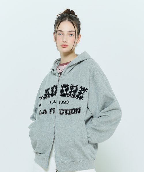 L6 BUTTON HOODIE ZIPUP(GRAY)