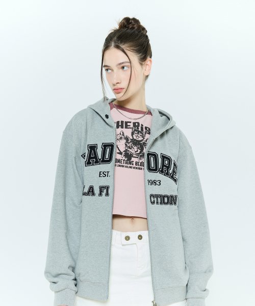 L6 BUTTON HOODIE ZIPUP(GRAY)