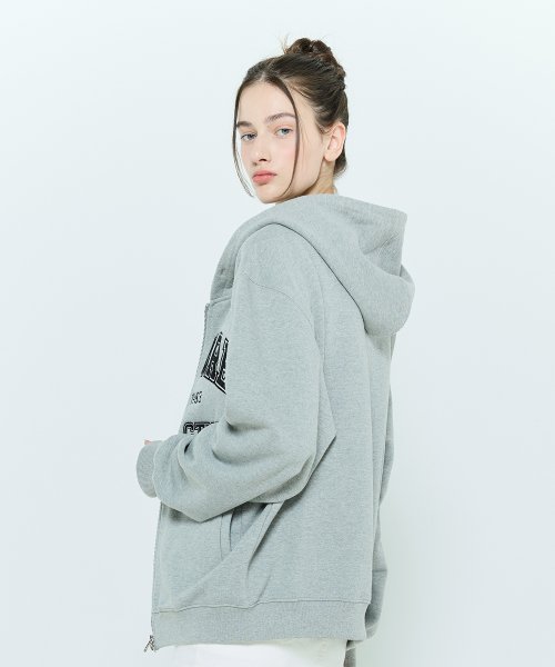 L6 BUTTON HOODIE ZIPUP(GRAY)