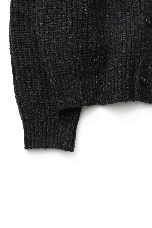 Eliot Low Gauge Knit Cardigan Melange Charcoal