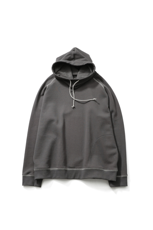 Willow Funnel Stitch Raglan Hoodie Charcoal