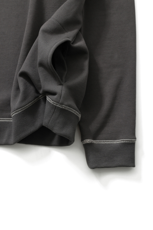 Willow Funnel Stitch Raglan Hoodie Charcoal