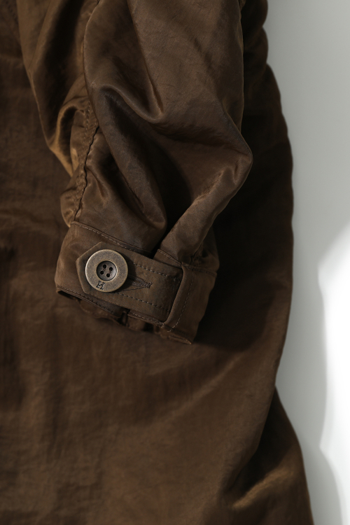 Fuse Crease Nylon Fishtail Parka Brown
