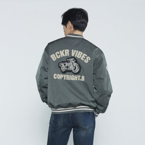 Мужской бомбер varsity с нашивкой Khaki
