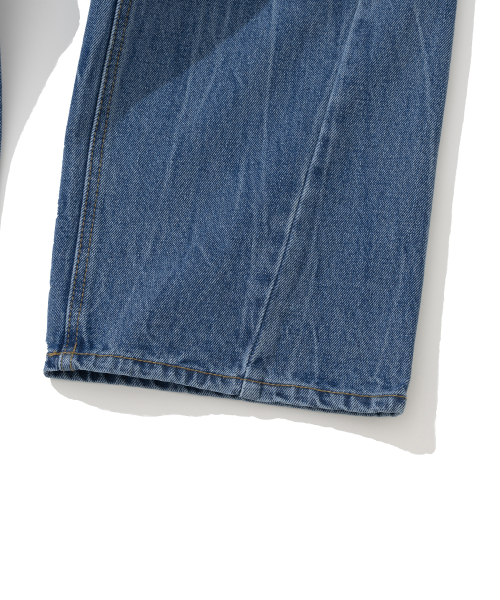 Широкие джинсовые брюки с изогнутым кроем Washing Blue