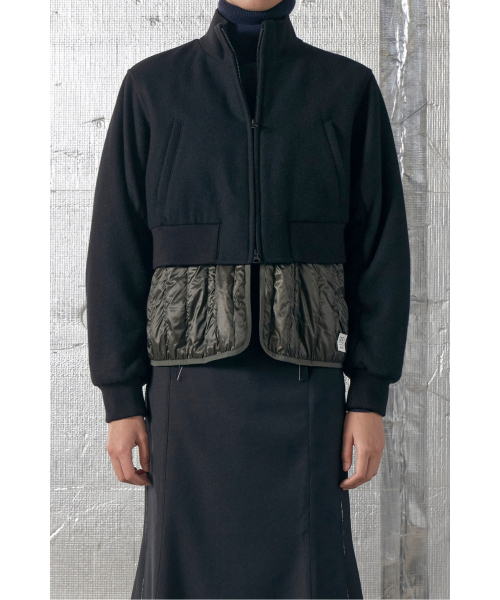 Wool Mixed Bomber Jumper_RQUAW23525BKX