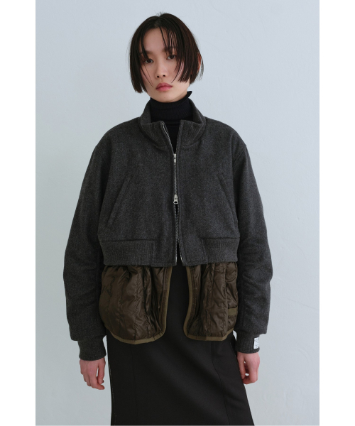 Wool Mixed Bomber Jumper_RQUAW23525GYX