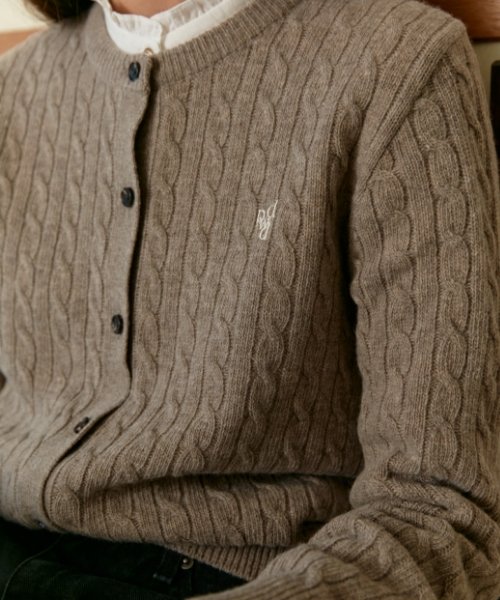 MUSINSA | DEPOUND Cable cardigan [oatmeal]