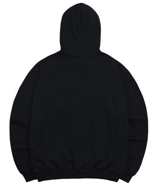 2WAY большой худи на молнии [BLACK]