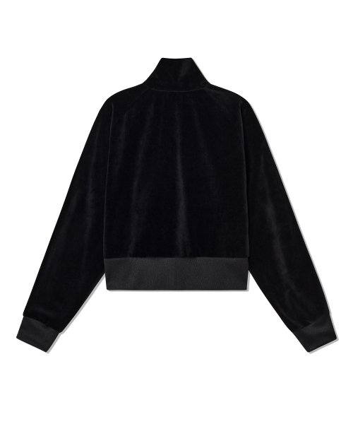Бархатный зип с лейерингом и логотипом W Black
