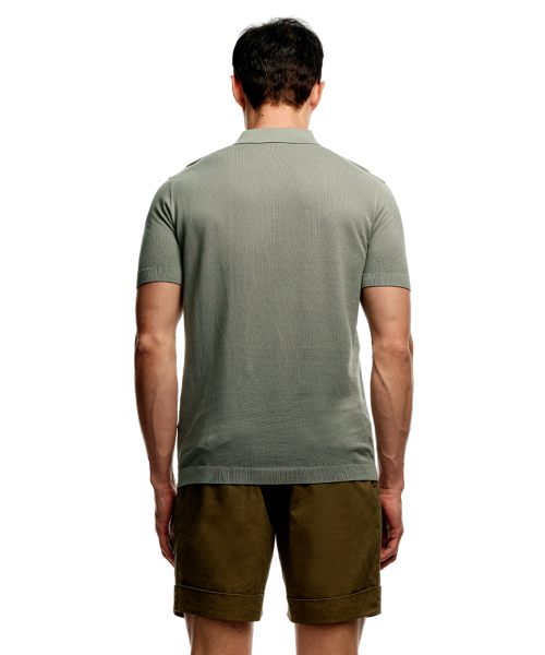 Вязаное поло с коротким рукавом (Greyish Khaki)