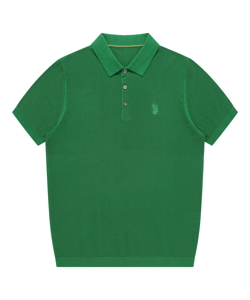 Вязаное поло с коротким рукавом (Green)