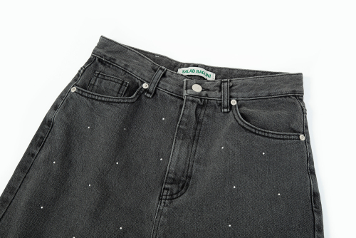 Hotfix Semi Wide Denim Jeans_bleached black