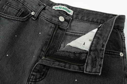 Hotfix Semi Wide Denim Jeans_bleached black