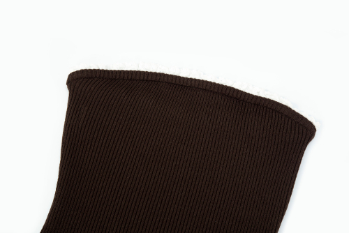 Logo Frill Knit Tube Top_brown