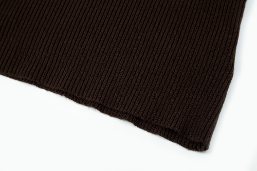 Logo Frill Knit Tube Top_brown