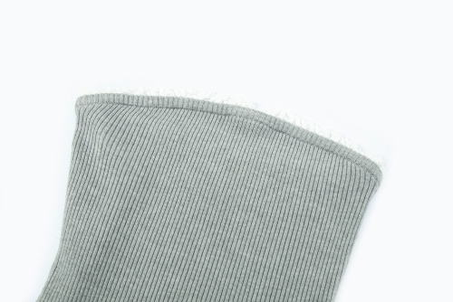 Logo Frill Knit Tube Top_gray