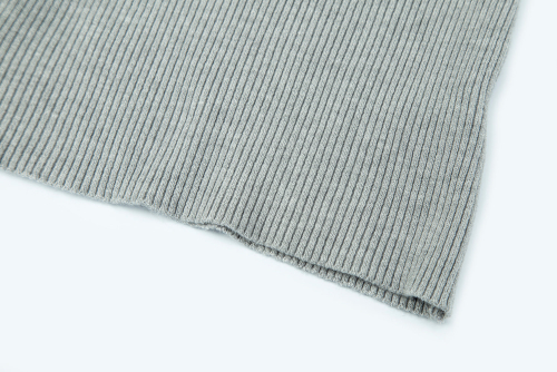 Logo Frill Knit Tube Top_gray