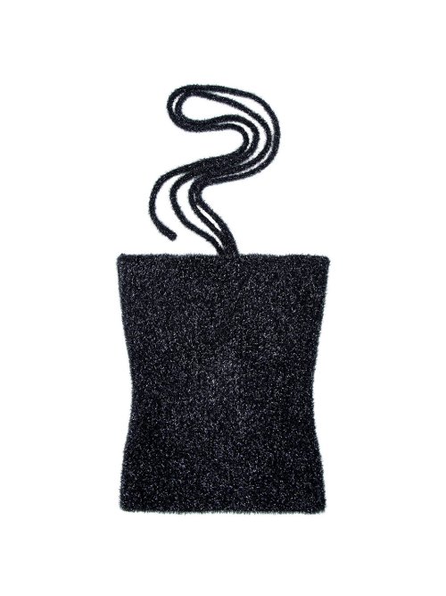 Metalic Halter Neck String Top_navy